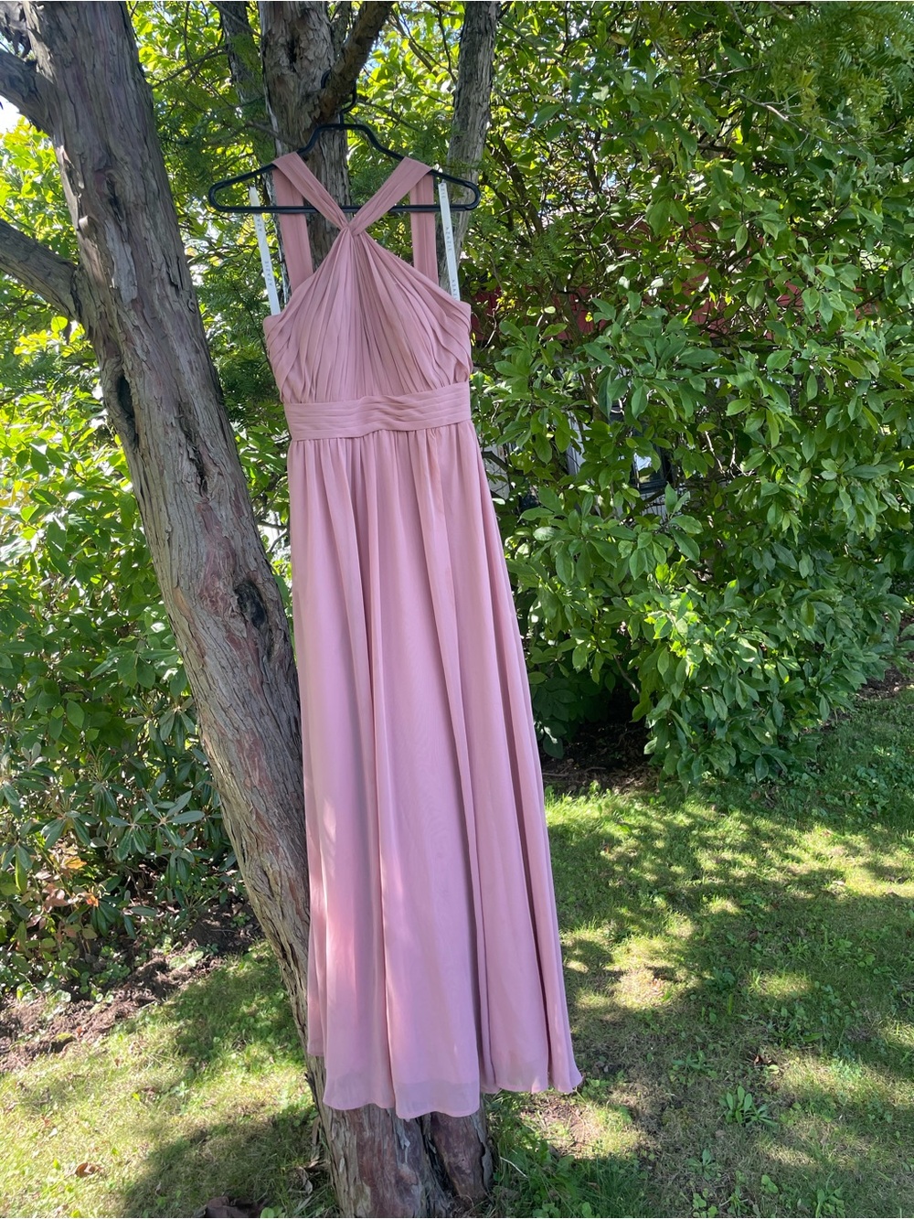 Azazie Kielle Dusty Rose Halter Bridesmaid Dress
